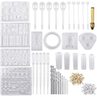 NATUCE 229 Pcs Molde Silicona Resina para Hacer Joyerias- Moldes de Resina para Collar Pendiente Fabricación de Colgante…